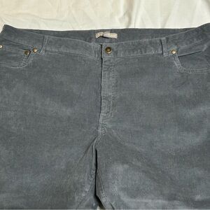 Woman Within Five Pocket Gray Corduroy Jeans/Pants Size 22W Petite